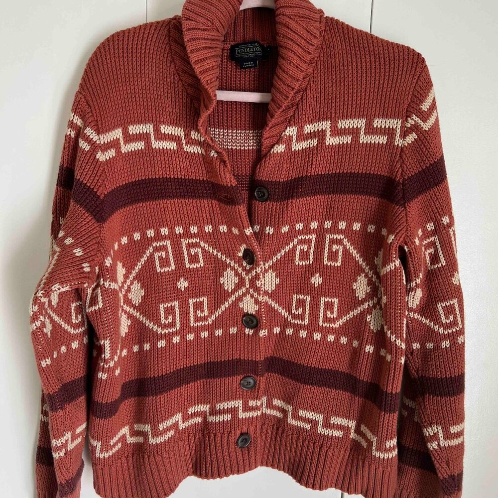 Pendleton Cotton Cardigan — Size L